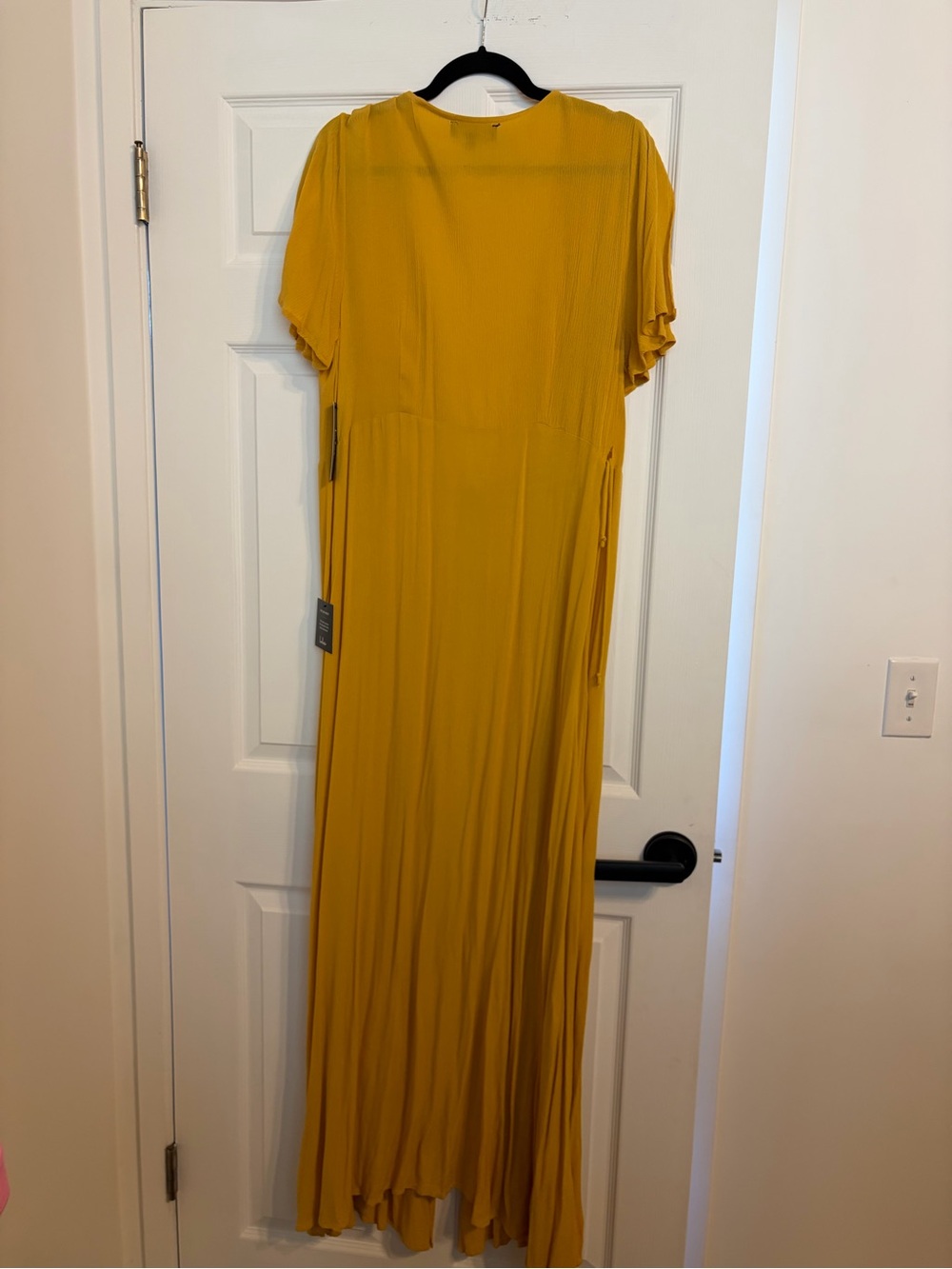 Lulu's Mustard Yellow Wrap Maxi Dress with High Slit - Picture 6 of 6